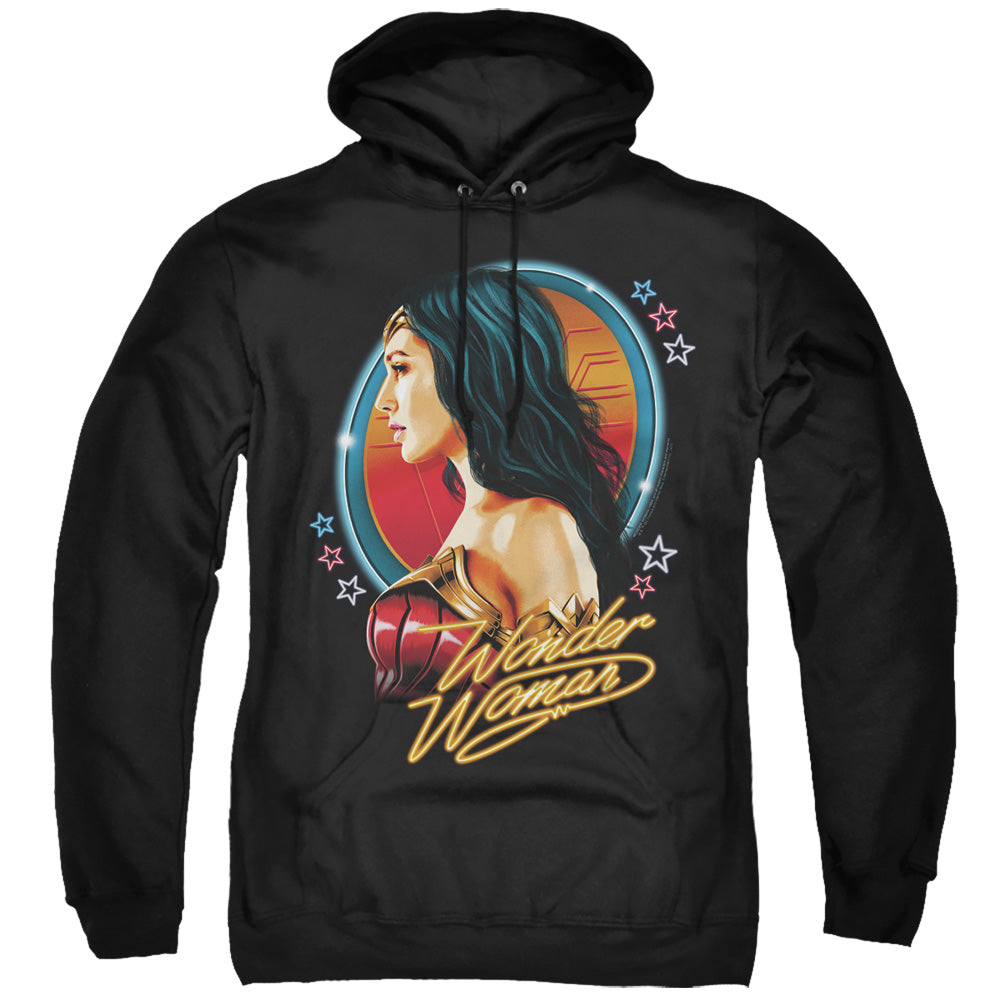 WONDER WOMAN 84/WARRIOR 84 - ADULT PULLOVER HOODIE - BLACK