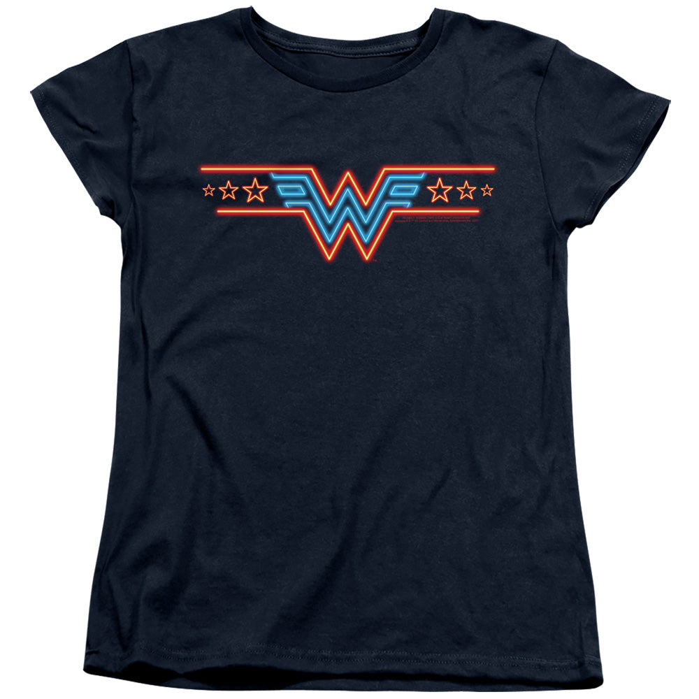 WONDER WOMAN 84/NEON BEAT - S/S WOMENS TEE - NAVY