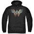 WONDER WOMAN 84/STATIC LOGO - ADULT PULLOVER HOODIE - BLACK