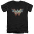 WONDER WOMAN 84/STATIC LOGO - S/S ADULT V-NECK 30/1 - BLACK