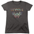 WONDER WOMAN 84/STATIC TV LINES - S/S WOMENS TEE - CHARCOAL