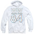 WONDER WOMAN 84/3D HYPE LOGO - ADULT PULLOVER HOODIE - WHITE