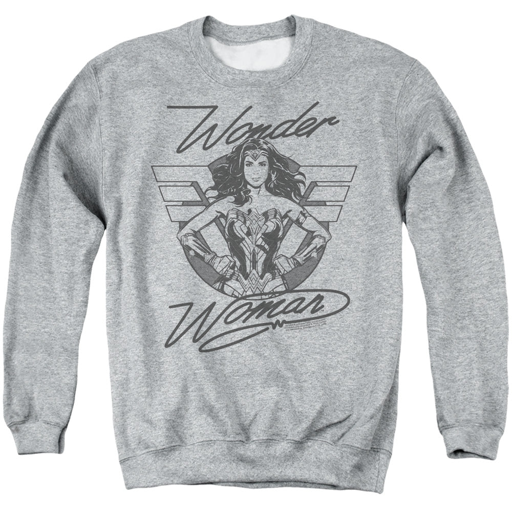 WONDER WOMAN 84/DETERMINED WONDER - ADULT CREWNECK SWEATSHIRT - ATHLETIC HEATHER