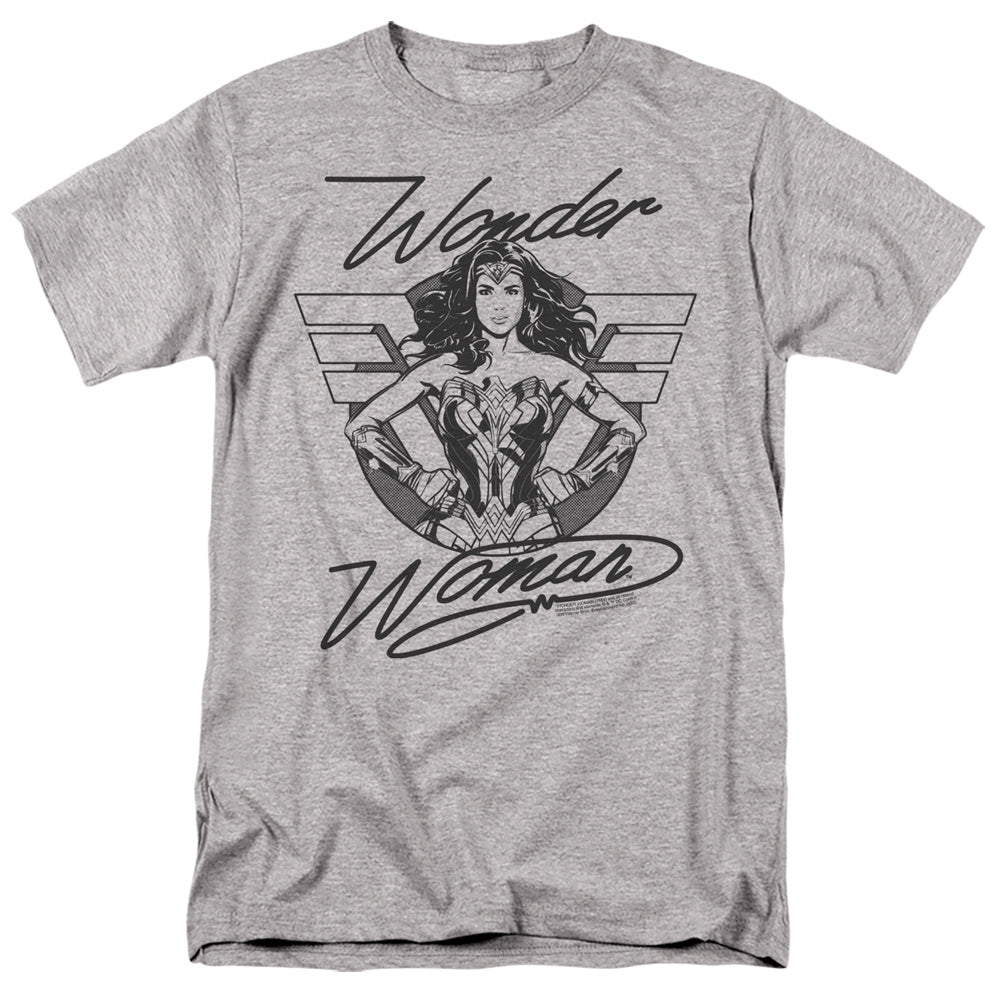 WONDER WOMAN 84/DETERMINED WONDER - S/S ADULT 18/1 - ATHLETIC HEATHER
