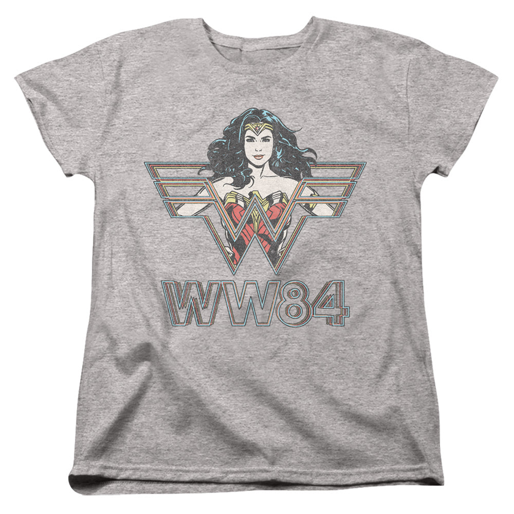 WONDER WOMAN 84/IN SYMBOL - S/S WOMENS TEE - ATHLETIC HEATHER