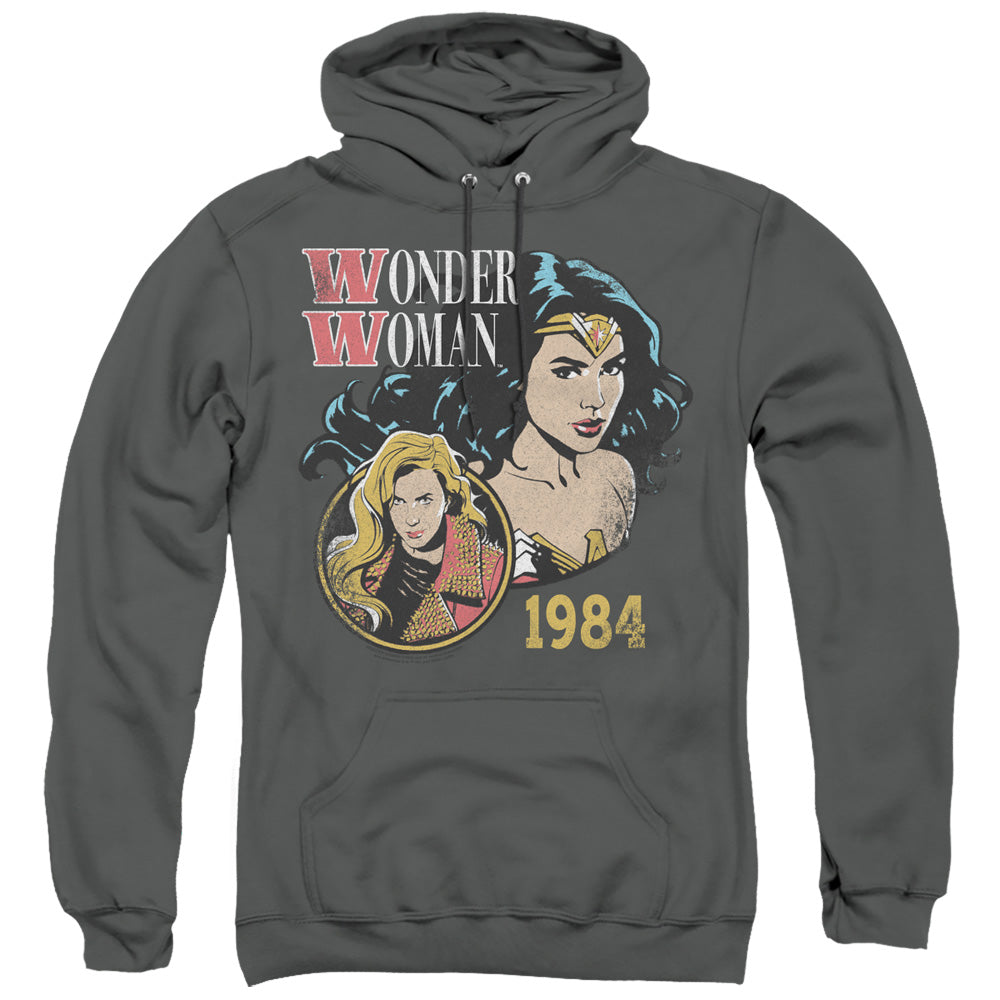 WONDER WOMAN 84/84 RETRO - ADULT PULLOVER HOODIE - CHARCOAL