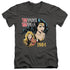 WONDER WOMAN 84/84 RETRO - S/S ADULT V-NECK 30/1 - CHARCOAL