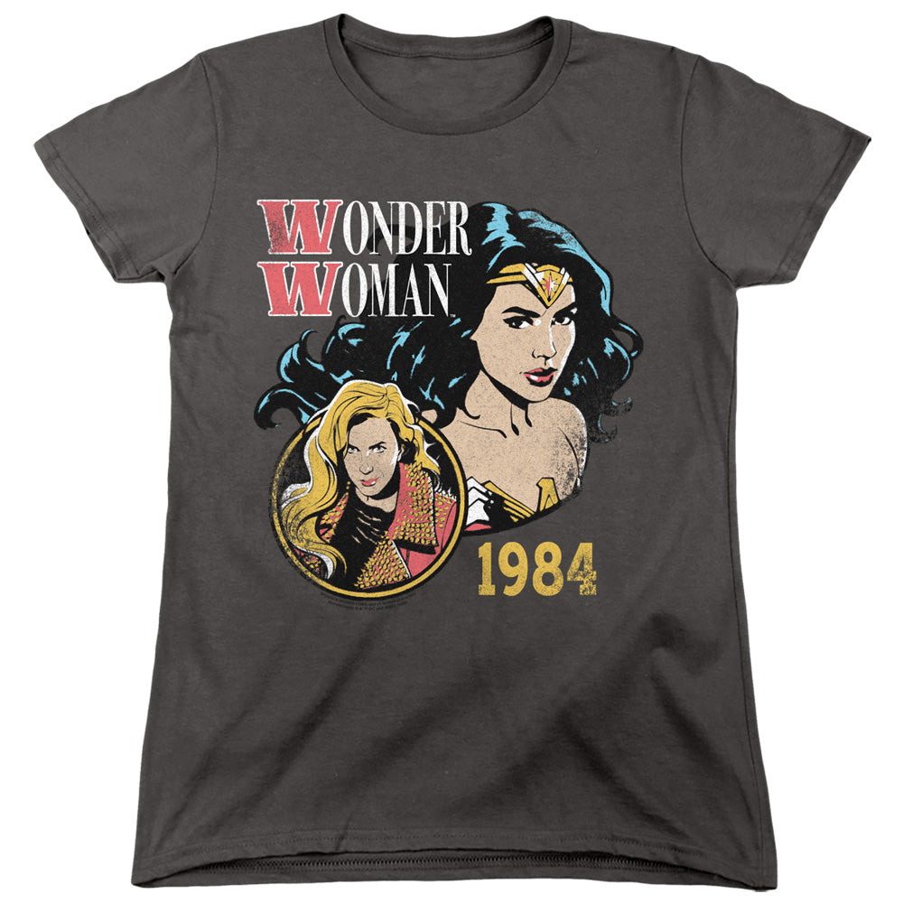 WONDER WOMAN 84/84 RETRO - S/S WOMENS TEE - CHARCOAL