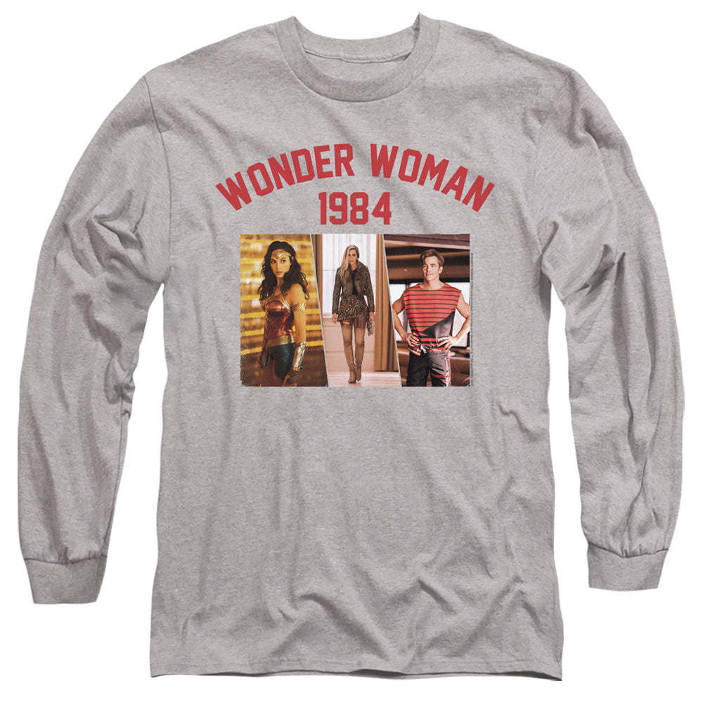 WONDER WOMAN 84/COLLEGIATE MONTAGE - L/S ADULT 18/1 - ATHLETIC HEATHER