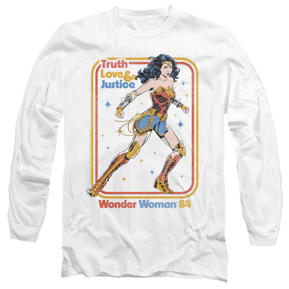 WONDER WOMAN 84/RETRO JUSTICE 84 - L/S ADULT 18/1 - WHITE