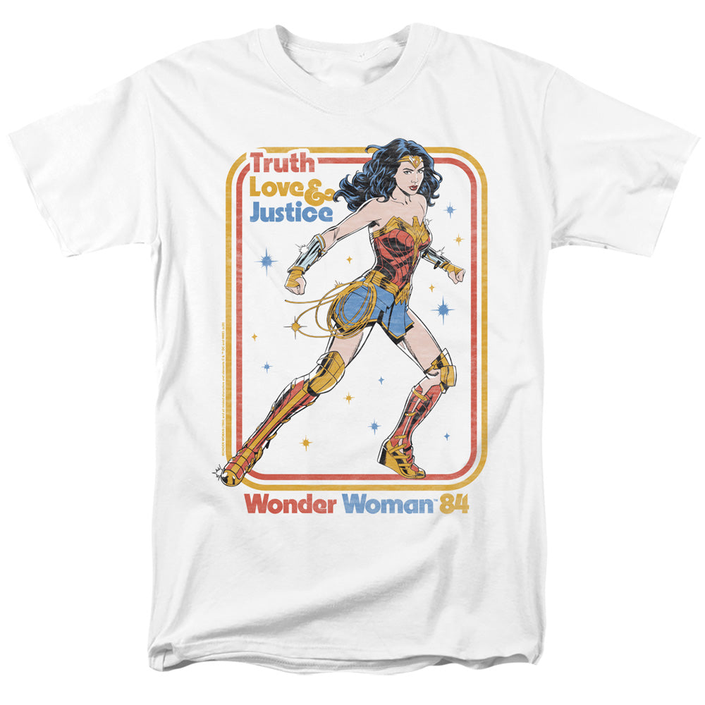 WONDER WOMAN 84/RETRO JUSTICE 84 - S/S ADULT 18/1 - WHITE