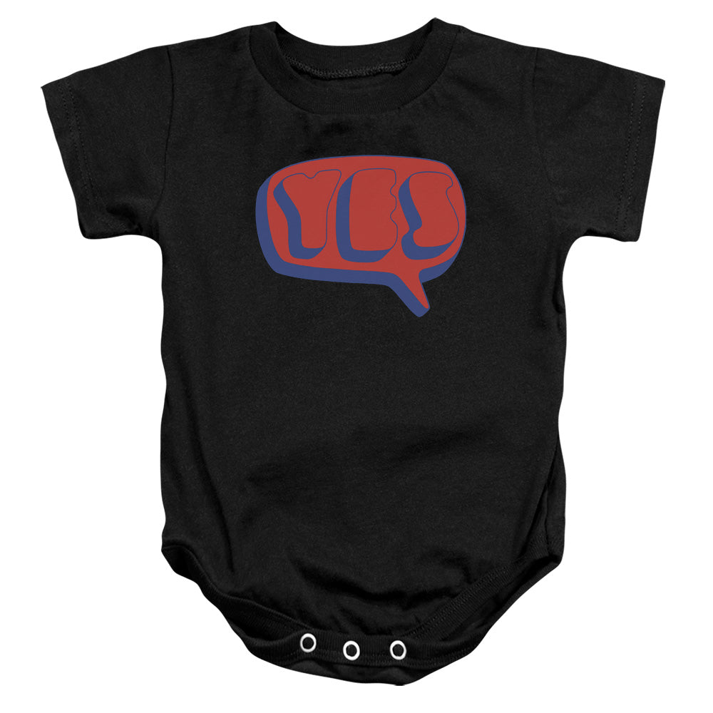 YES/WORD BUBBLE - INFANT SNAPSUIT - BLACK