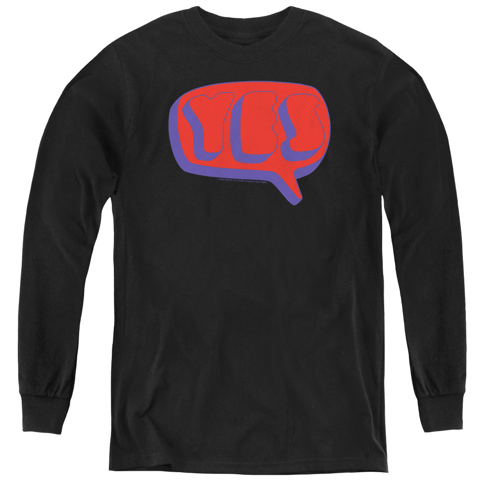 YES/WORD BUBBLE - YOUTH LONG SLEEVE TEE - BLACK