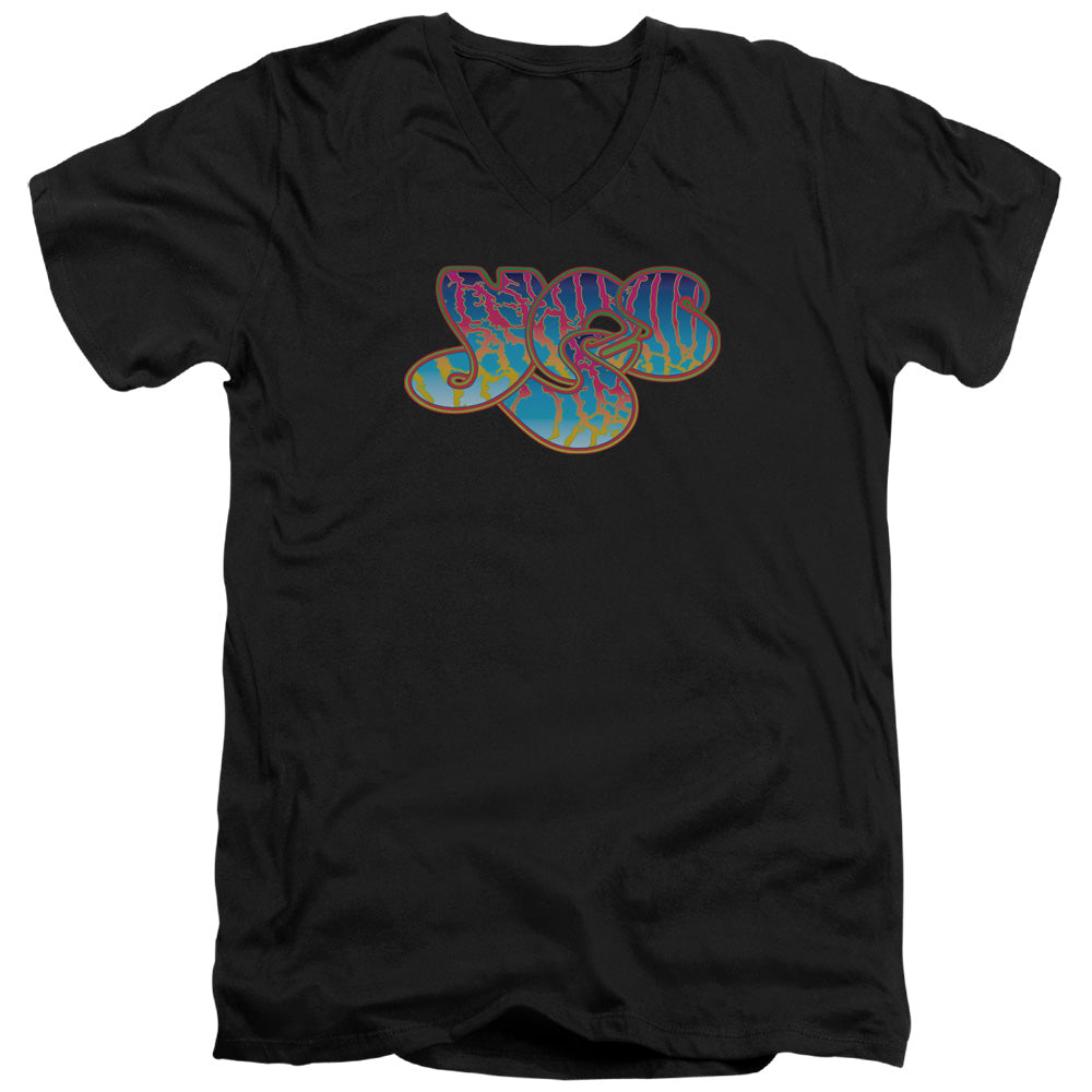 YES/LOGO - S/S ADULT V-NECK 30/1 - BLACK