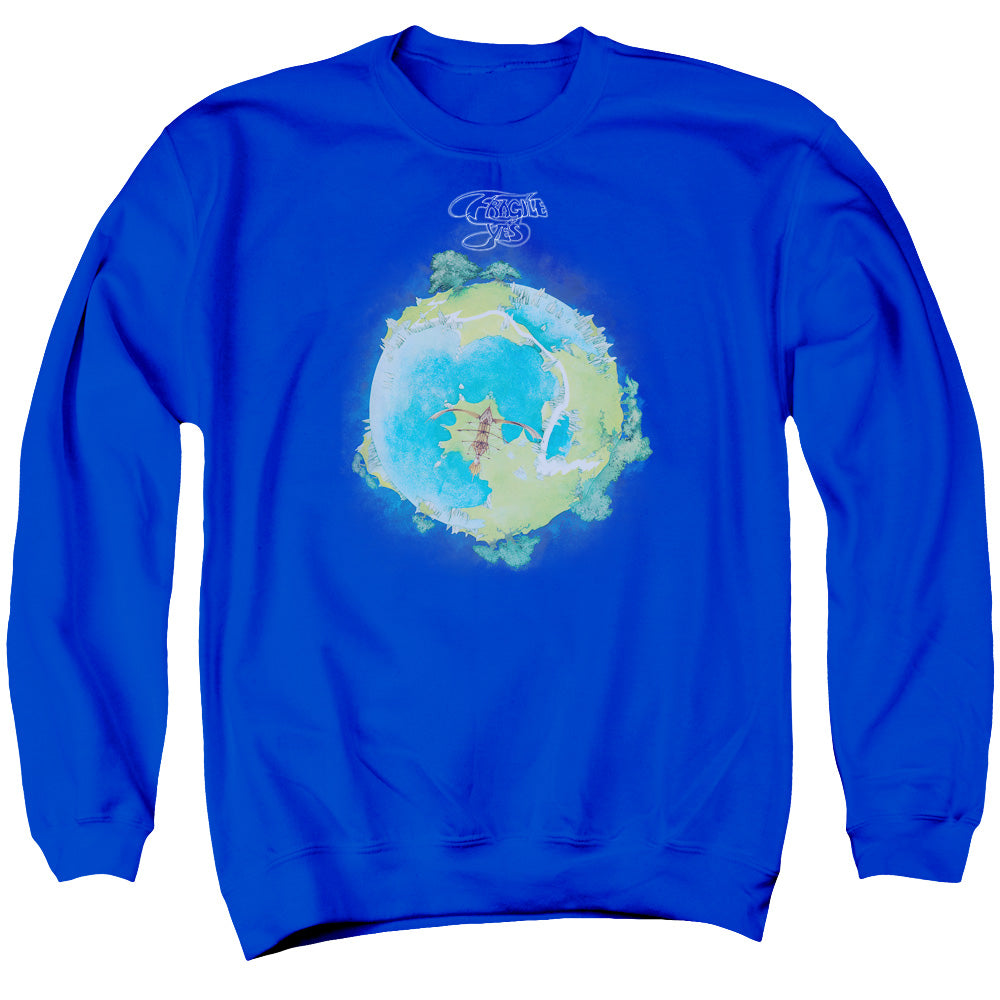 YES/FRAGILE COVER - ADULT CREWNECK SWEATSHIRT - ROYAL BLUE