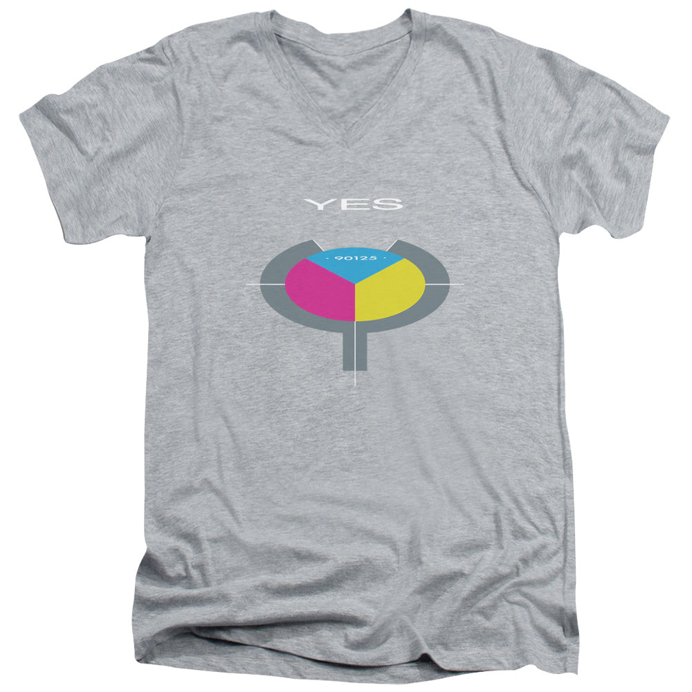 YES/90125 - S/S ADULT V-NECK 30/1 - ATHLETIC HEATHER