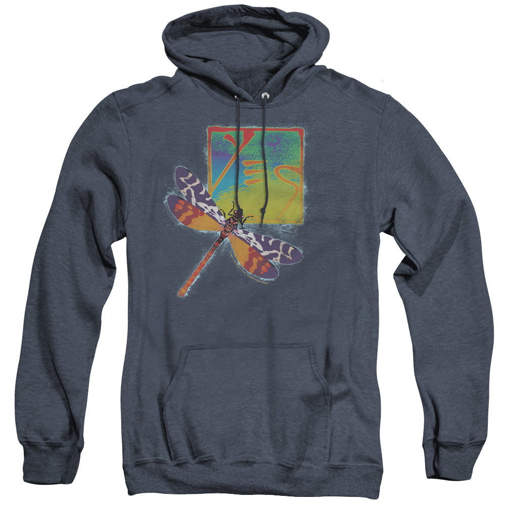 YES/DRAGONFLY - ADULT HEATHER HOODIE - NAVY